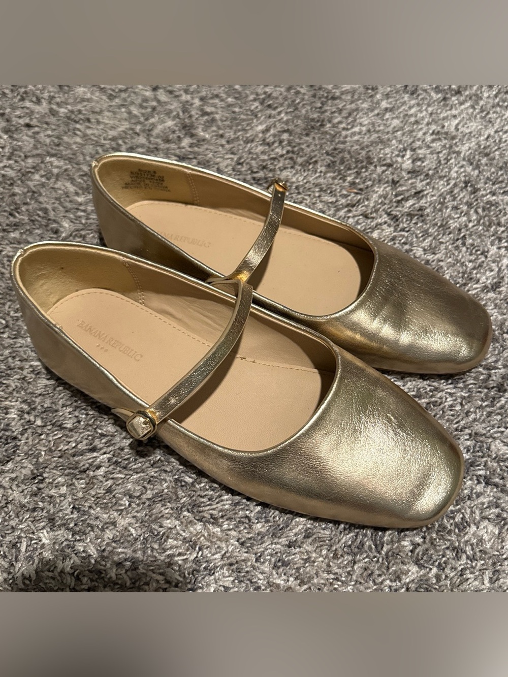 Banana republic Metallic Gold Mary Jane Flats